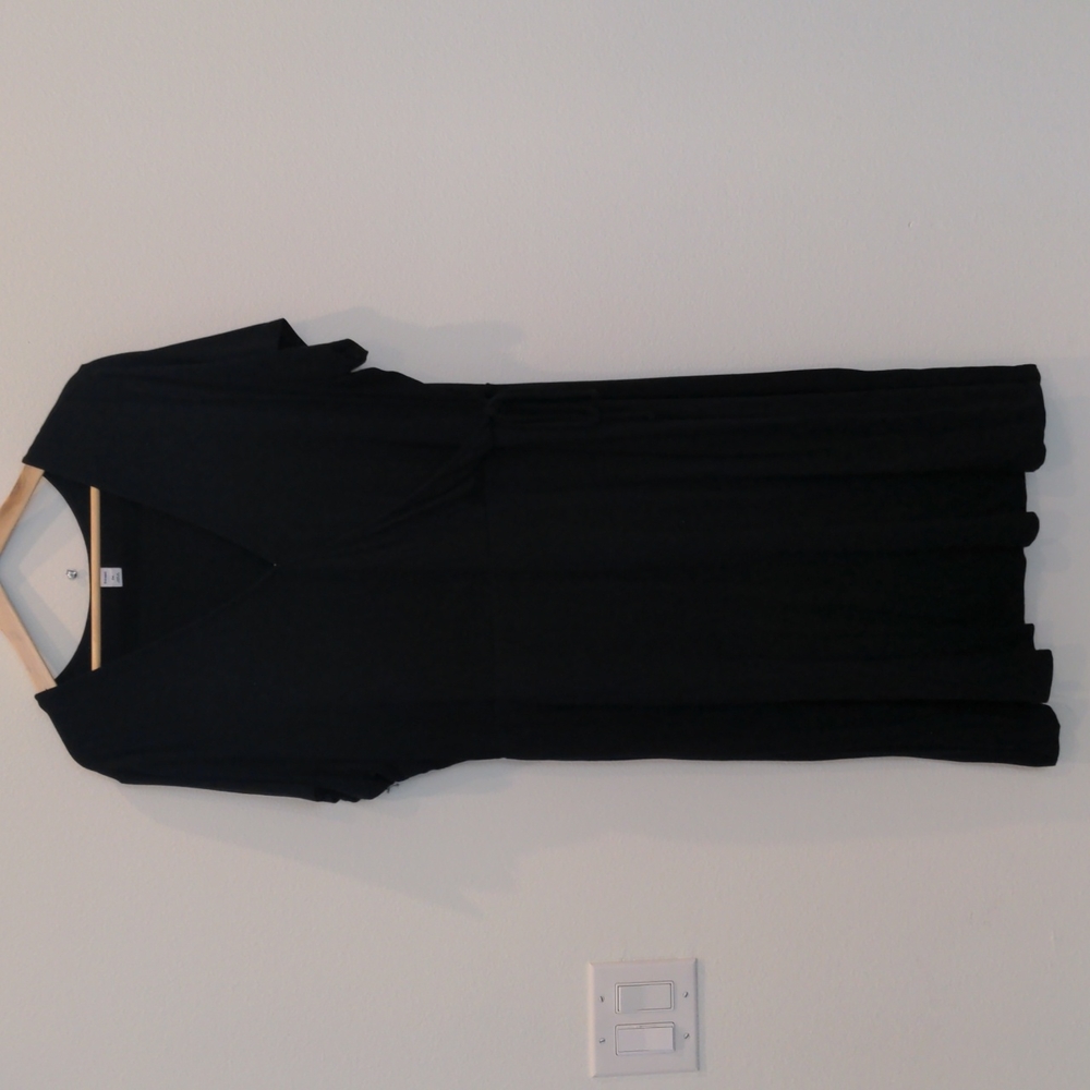 Black faux wrap dress